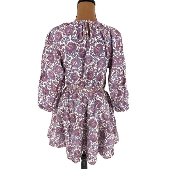 J. Crew Paisley Long Sleeve Smocked Waist Midi Dress with Pockets – Size Small - Picture 4 of 8